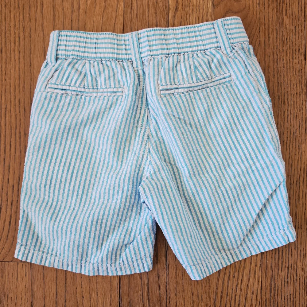 Gymboree Boys Striped Seersucker Shorts - Pink & Aqua Size 3T